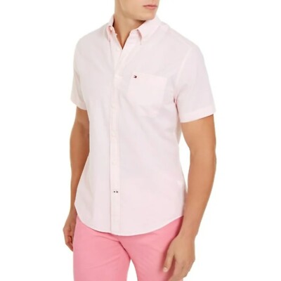 Tommy Hilfiger Spring Core Plus Pink Men's Christian Regular-Fit Shirt Size S