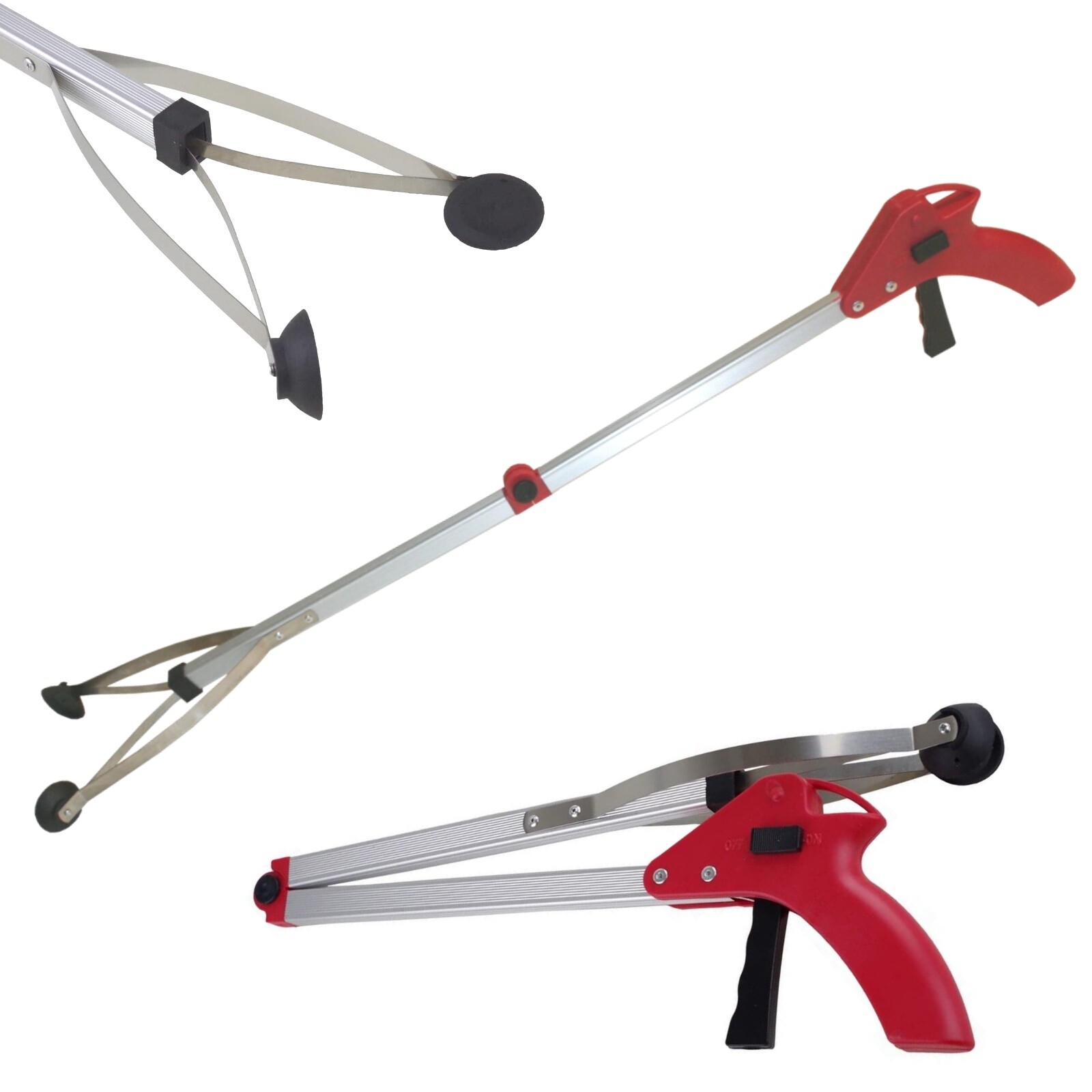 Greifzange Alu faltbar 77cm Müllgreifer Greifhilfe Müllzange Greifarm PickUp