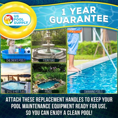 U.S. Pool Supply 2 Pool Vacuum Head Replacement Handles, V Clips & Locking Pins