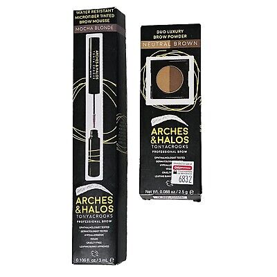 Arches and Halos Brow Powder Neutral Brown, Mocha Blonde Microfiber Mousse Lot