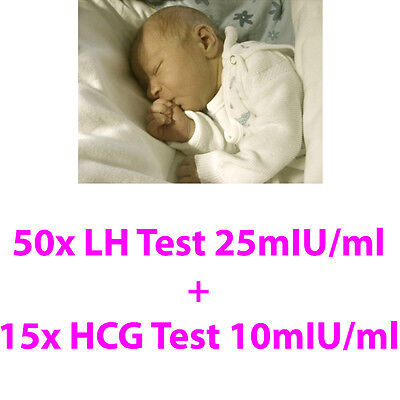 50 Ovulationstest 15 Schwangerschaftstests LH 25mIU/ml hCG 10mIU/ml