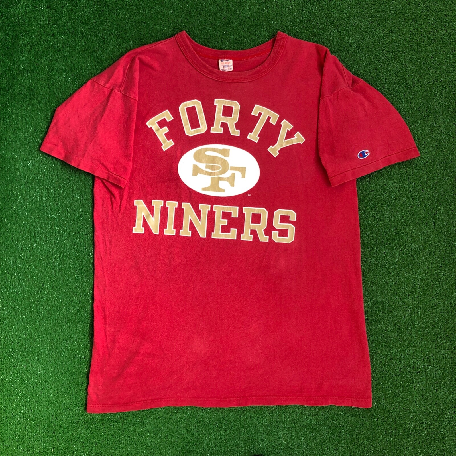 90s USA製 Fruit of the Loom サンフランシスコ49ers 送料無料』90s サンフランシスコ49ers USA製 チームロゴTシャツ