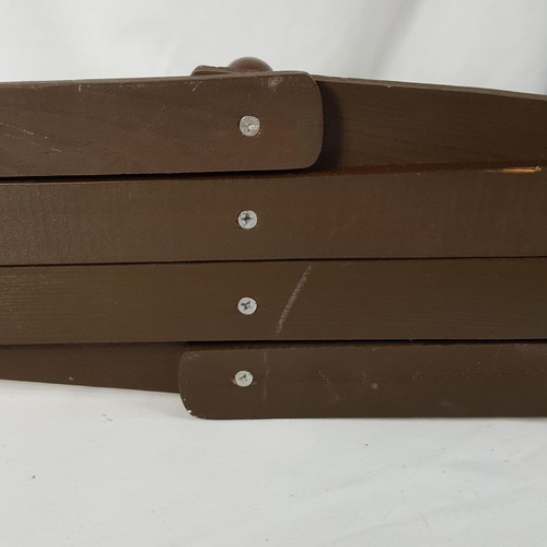 Brown Wooden 10 Peg Expandable Rack Folding Accordion Coats Hats Cups Mugs Long