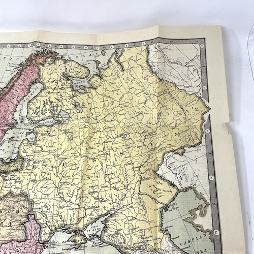 Original WWI War Map of Europe Index W. & A. K. Johnston's Nystrom Folding Book