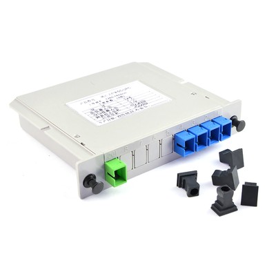 Telecom Single Mode FOR Fiber Optical PLC Splitter SC/UPC 1*4 1x4, 1 to 4 Module
