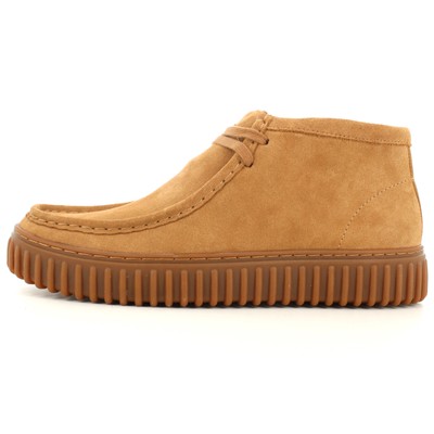 Pre-owned Clarks A24us Men's Ankle Boots 26173663 Torhill Hi In Beige