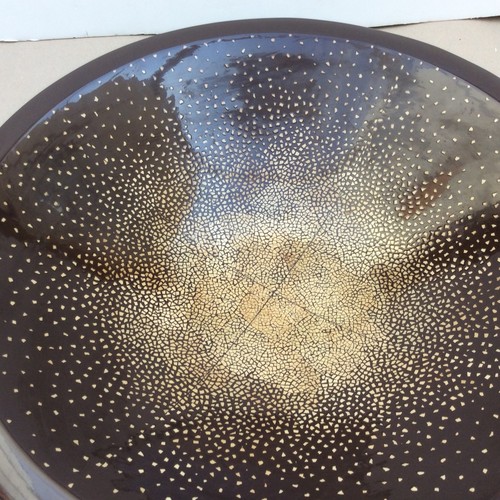 Made In Vietnam lacquer wood large round bowl Brown 18” Diameter