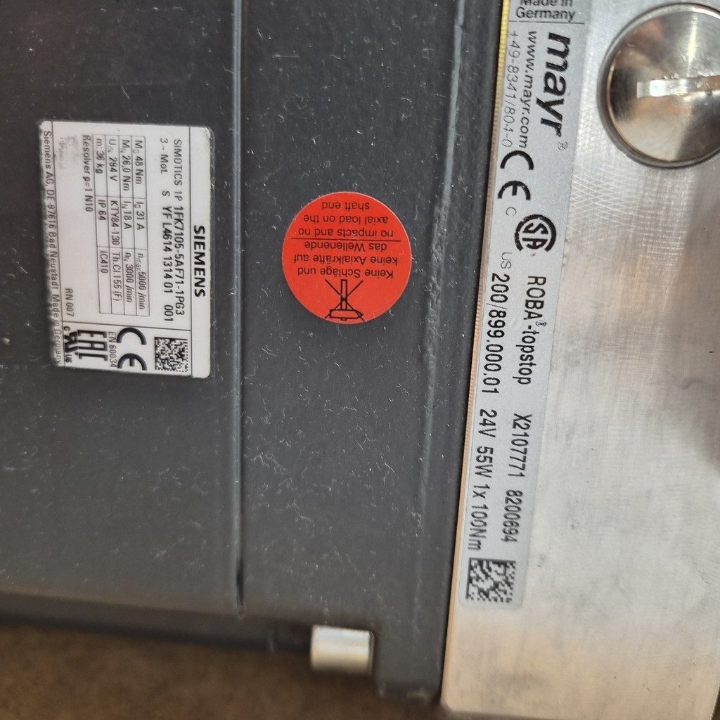 SIEMENS 1FK7105-5AF71-1PG3 With 90B7.25PH1 Gear BOX Simotics Servo Motor — 3