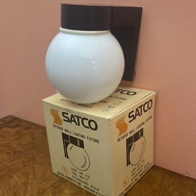 Satco FS77-140 Black Outdoor Wall Lighting Features- With White Glass Globe