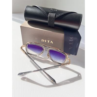 Pre-owned Dita Lxn-evo Dts403-a-02 Crystal Grey White Gold Blue Flash Mirror Sunglasses In Grey Blue Flash Mirror