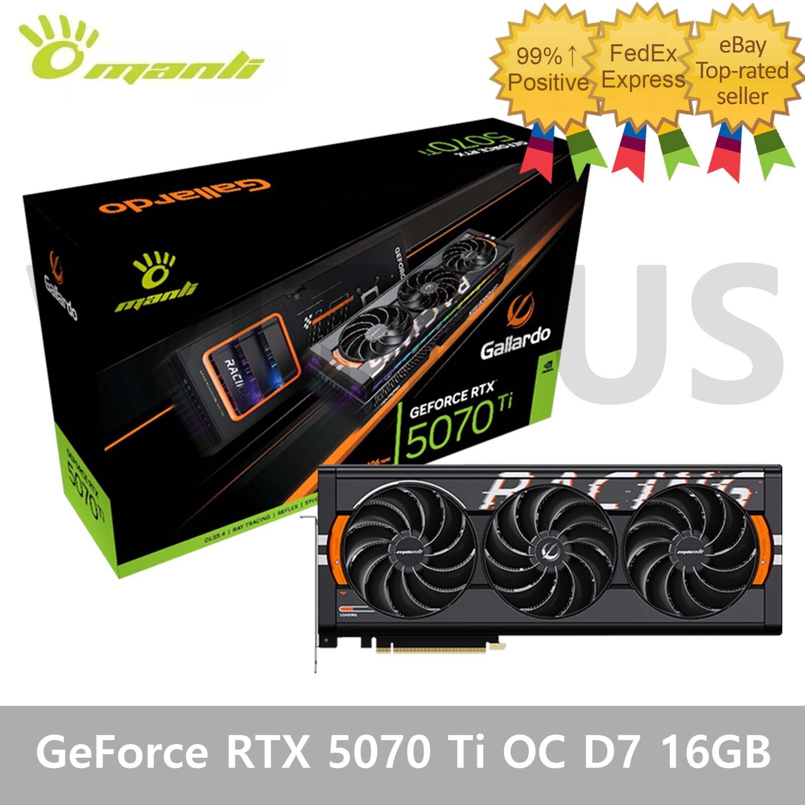 MANLI GeForce RTX 5070 Ti Gallardo OC D7 16GB Gaming Graphics Card