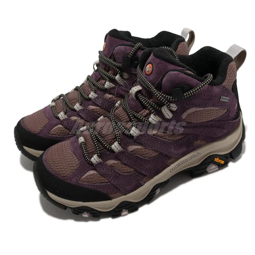 Кроссовки Merrell Moab 3 Mid GTX Gore-Tex бордовые фиолетовые женские для походов на открытом воздухе J135482