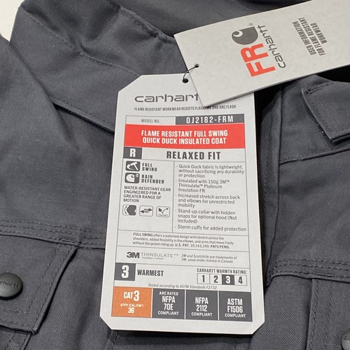 Pre-owned Carhartt Men's Flameresistant Swing Relaxed Quick Duckinsulatedcoat Grey Size 2x In Orange