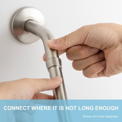 Shower Head Extension Arm Brushed Nickel Stainless Steel Shower Pipe 6 In NEW