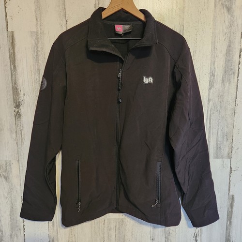 Lyft 1k Rides Worker Full Zip Up Jacket Mens XL Black