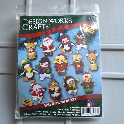 Design Works Crafts Felt 13 Ornaments Kit 5277 Santa Snowman Penguin Elf Reindee