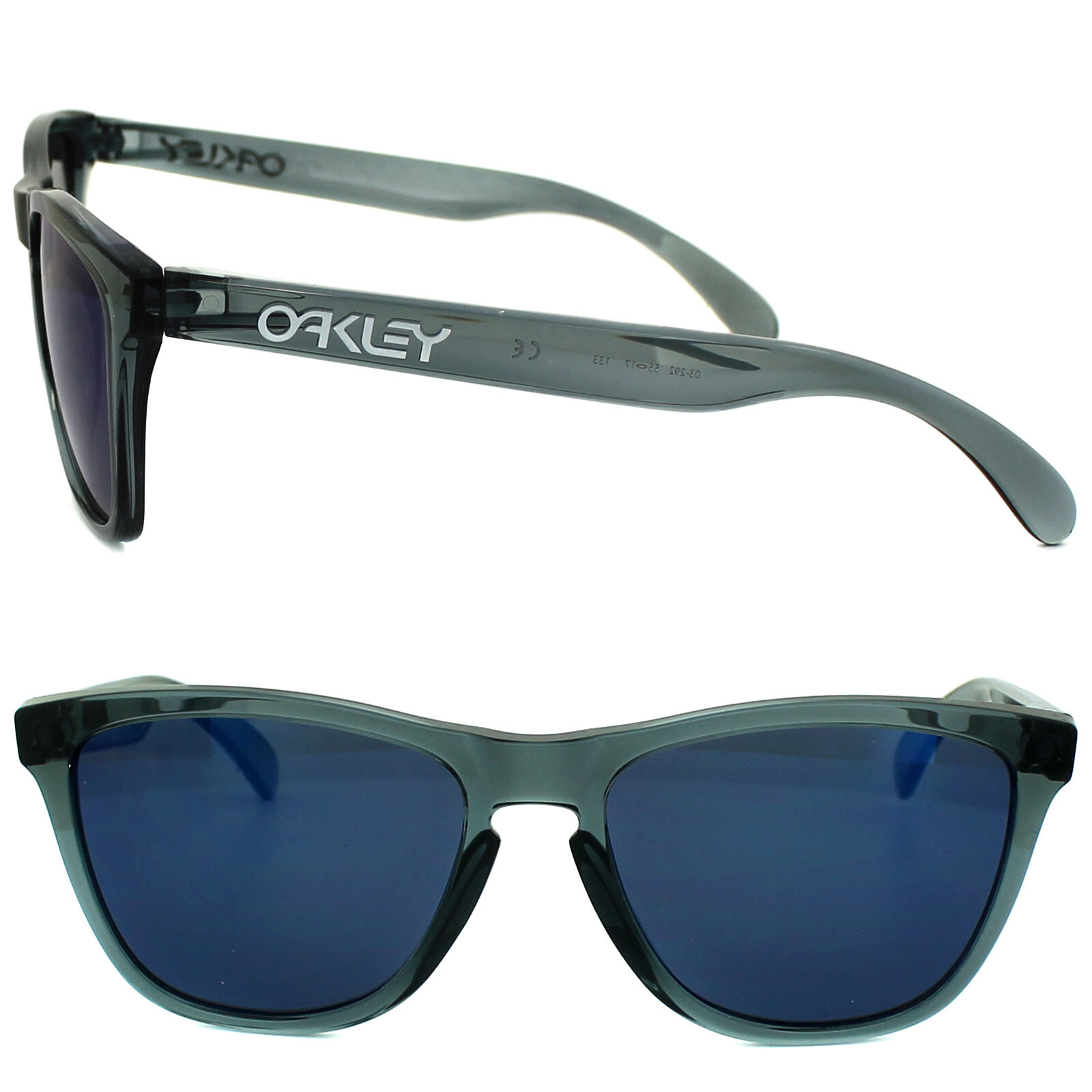 Pre-owned Oakley Sunglass Frogskins Limited Edition Crystal Black W/ice Iridium 03-292