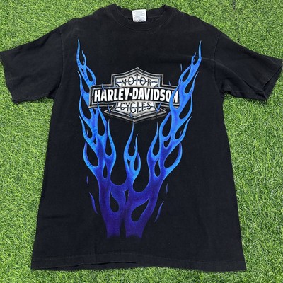 Vintage 90s Harley Davidson Blue Flame Shirt Size MのeBay Vintage 90s Harley Davidson Blue Flame Shirt Size MのeBay