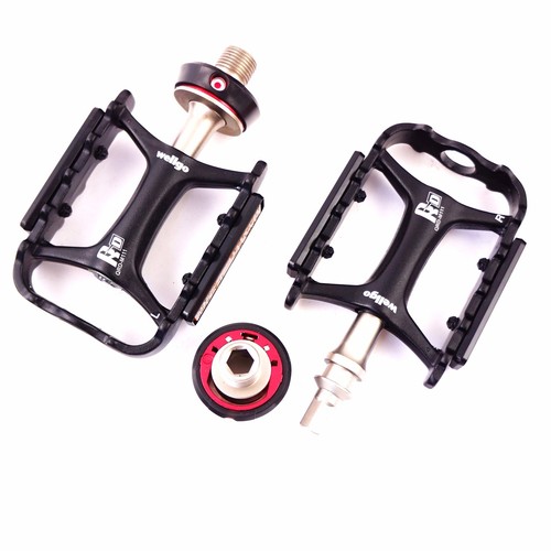 Wellgo QRD-II M111 Removable QR 9/16" Road MTB Pedal Black/Red / Orange-Gold