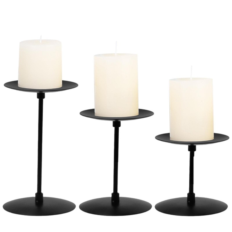 Iron Matte Candle Holders For Pillar Candles Set Of 3