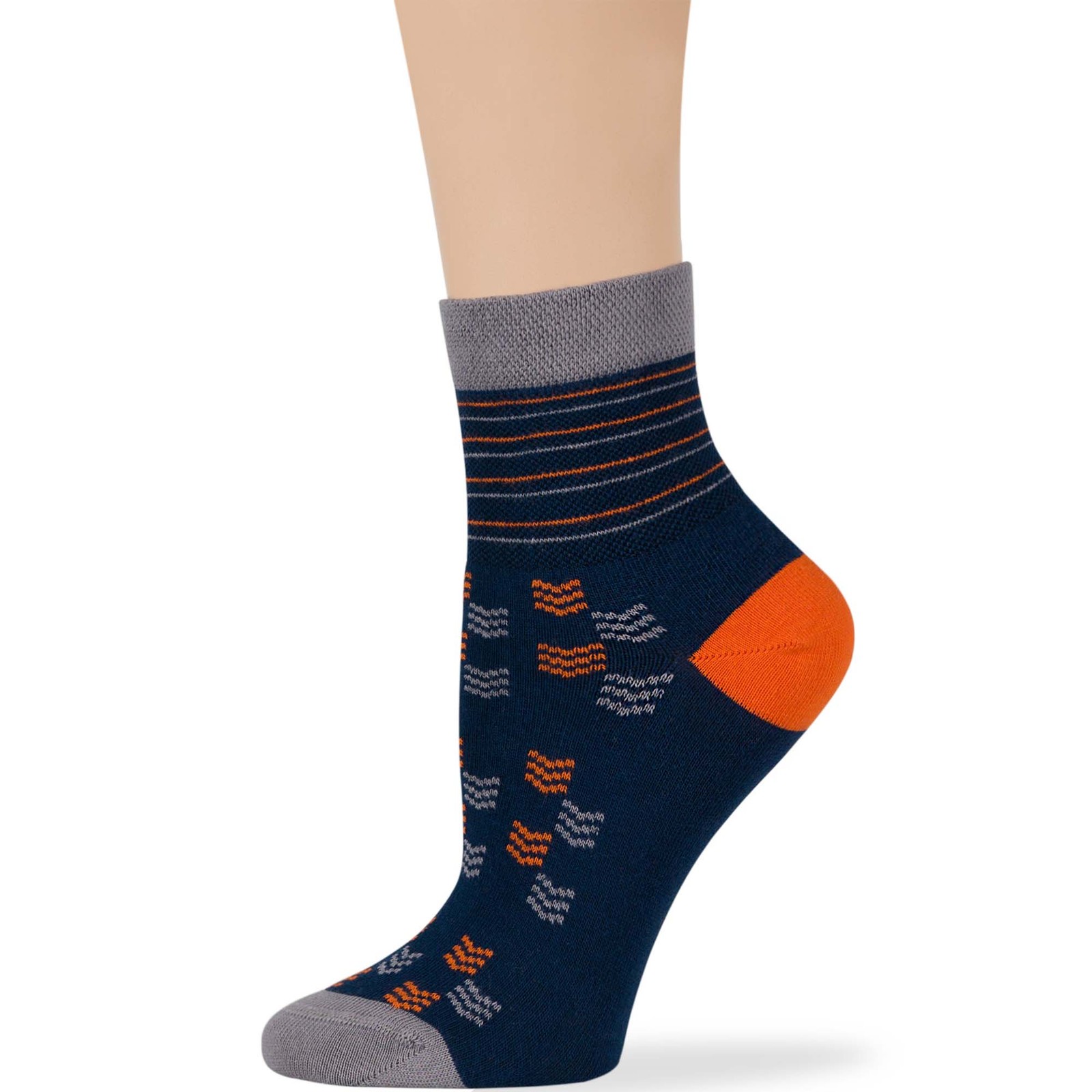 Women Cotton Diabetic Extra Wide Quarter Socks L-M 4 Pack Black Brown Blue White - Picture 6 of 24