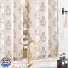 jinchan Linen Kitchen Curtains 36 Inch Floral Tier Curtains Farmhouse Cottage Core Flax Cafe Rod Pocket Country Small Window Drapes for Laundry Room Bathroom RV 2 Panels Blue on Beige