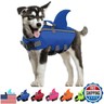 SUNFURA Dog Life Jacket, Shark Swimming Vest for Small Dogs with High Buoyancy, Reflective Pet Life Preserver with Rescue Handle, French Bulldog Lifesaver Swimsuit for Boating, Dark Blue S