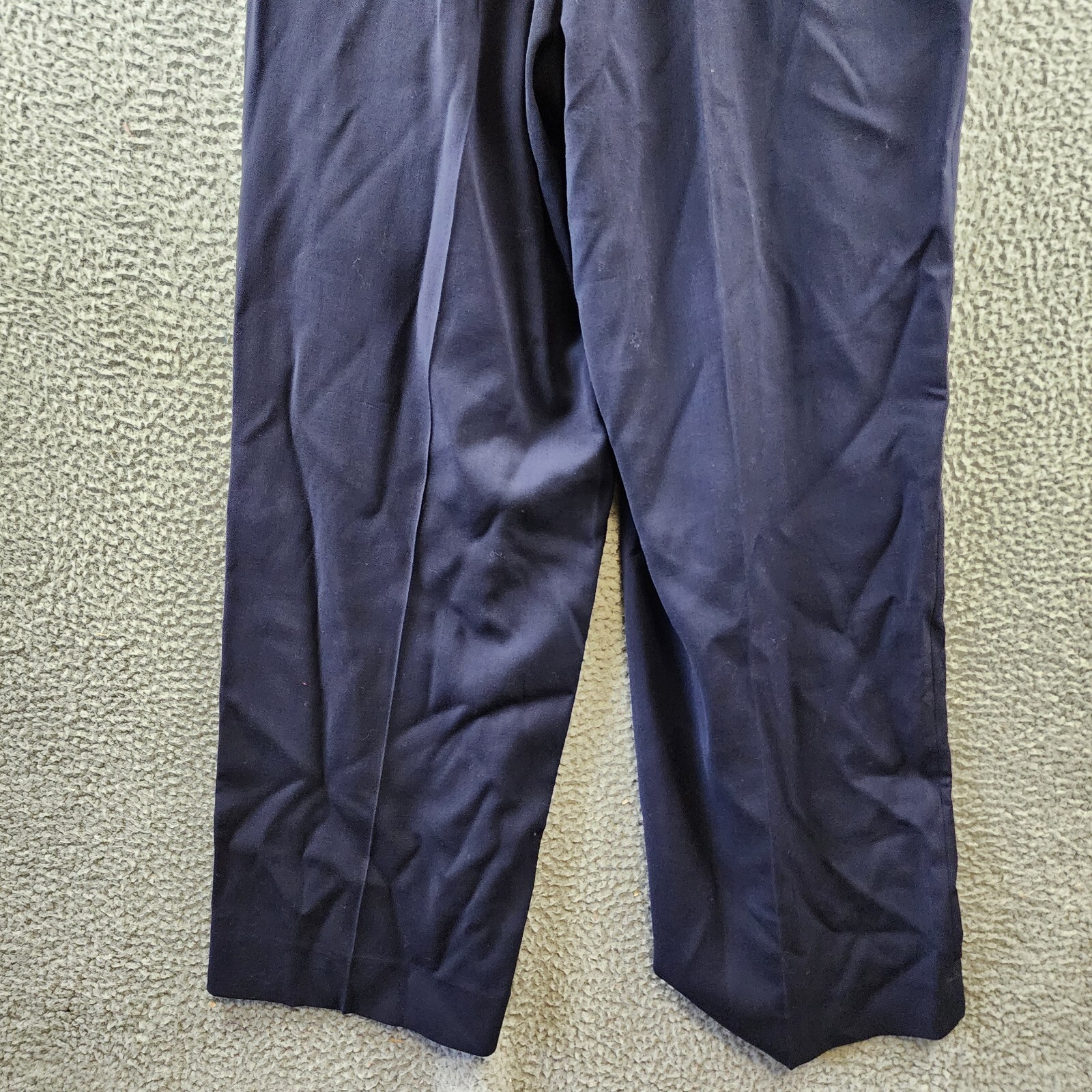 パンツ AMI PARIS MIDNIGHT BLUE WOOL PANT AMI Straight Fit Pleated Pants Men's 38 Midnight Blue Wool