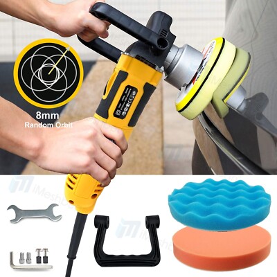 Dual Action Car Polisher Buffer 6'' Random Orbital Polishing Machine Polish Pads