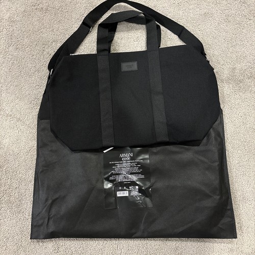 Giorgio Armani Code Duffle Black Shoulder Hand Bag Gym Travel Bag