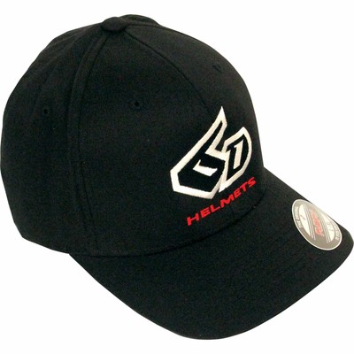 6D HELMETS LOGO FLEXFIT HAT - BLACK - SMALL/MEDIUM 52-3006