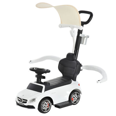3 in 1 Ride on Push Car Sliding Walking Stroller for Toddlers 1-3 Years White