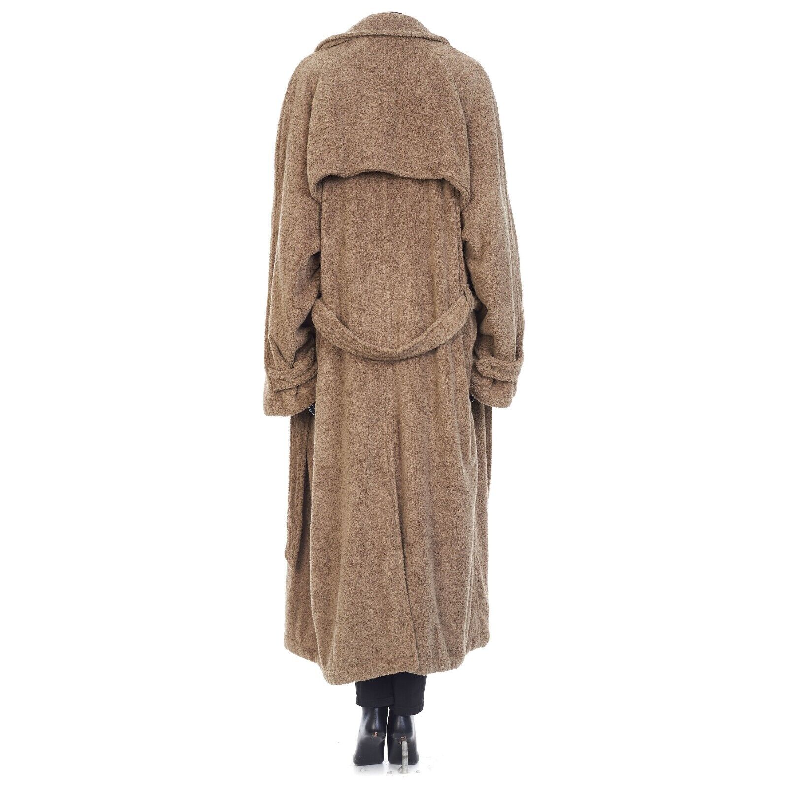 Pre-owned Balenciaga 2790$ Double-breasted Towel Trench Coat In Neutral Beige
