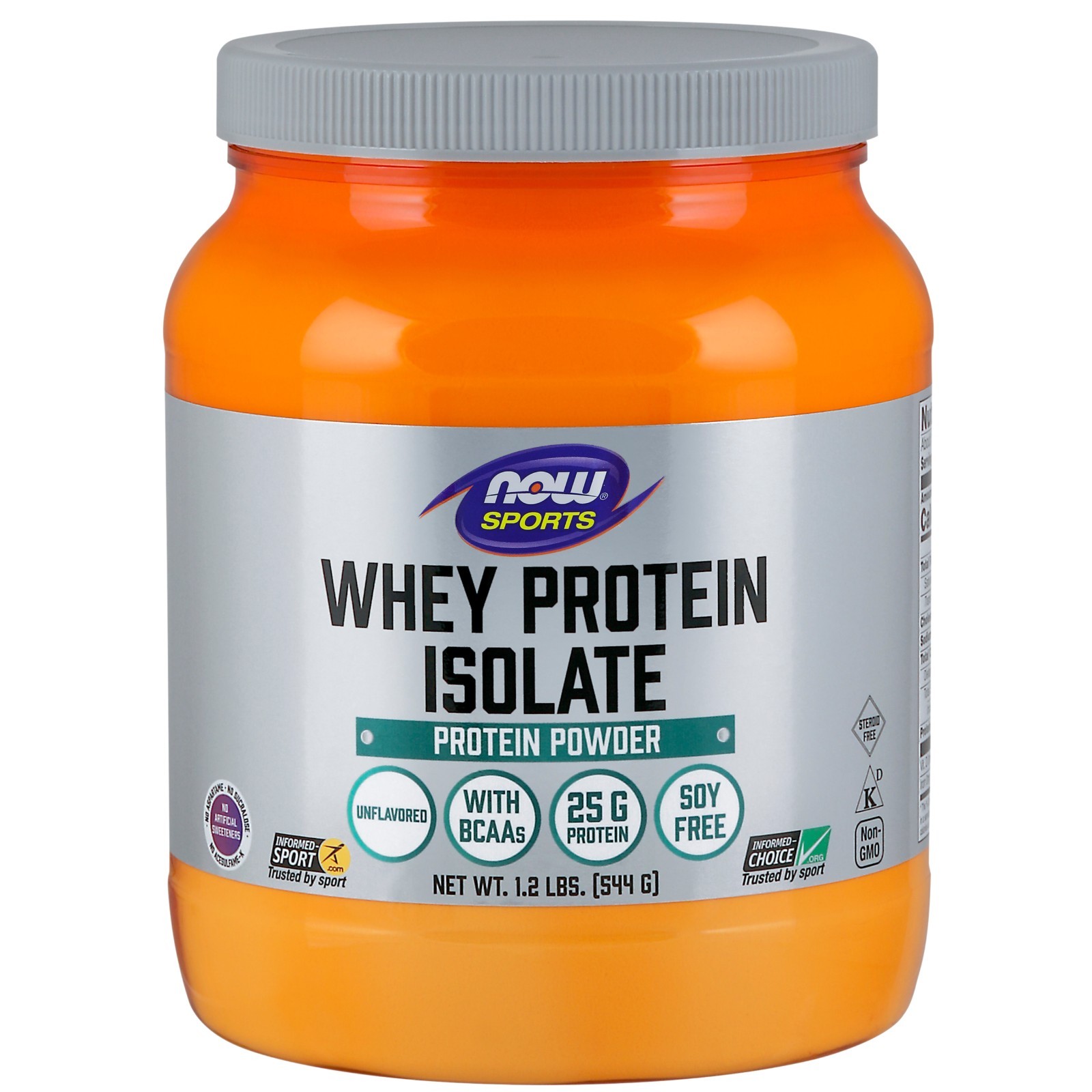 NOW Foods Изолят сывороточного протеина, без вкуса, 1,2 фунта в порошке