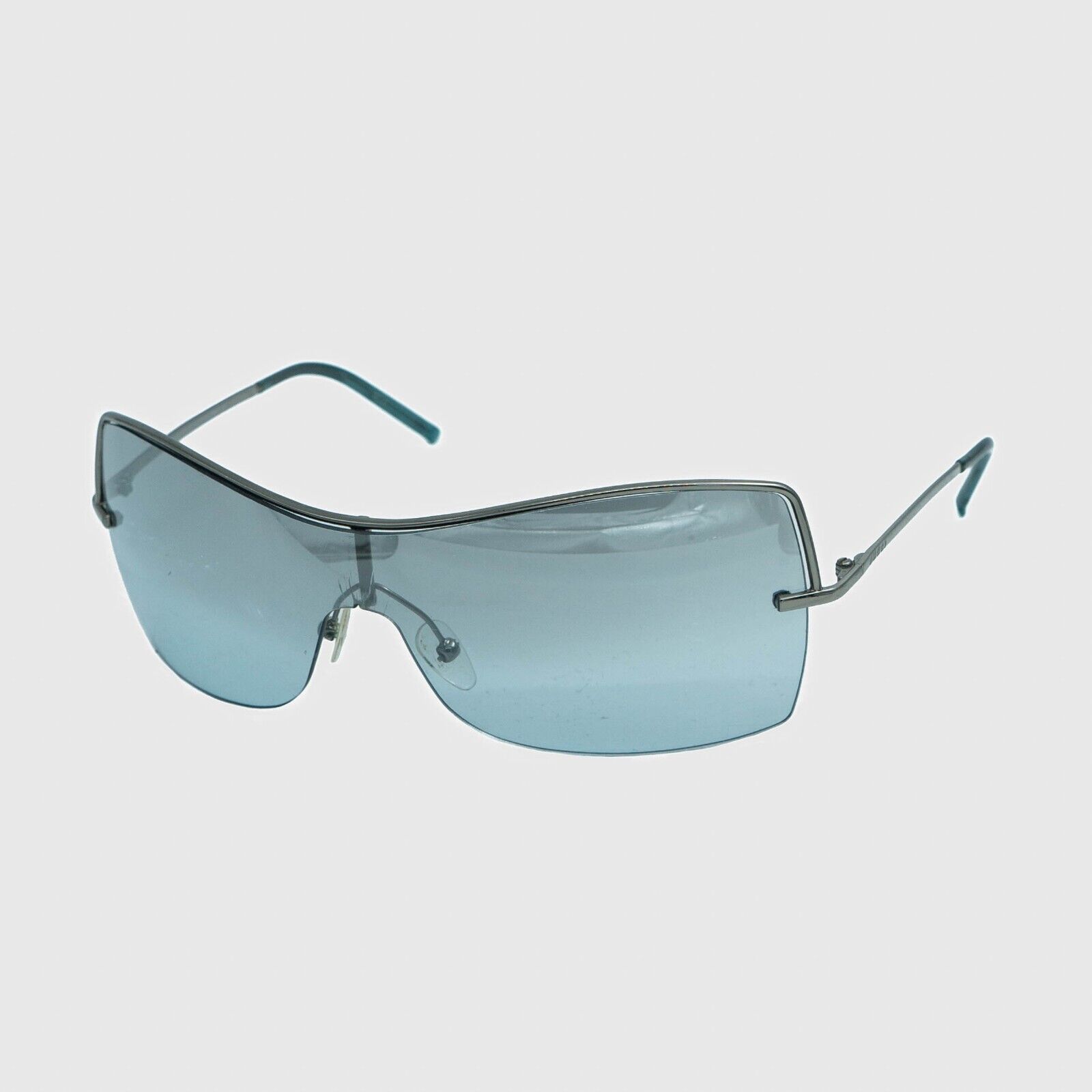 GUCCI GG 2684 Blue Silver Rimless Sunglasses Vintage 90s 00s GUCCI GG 2684 Blue Silver Rimless Sunglasses Vintage 90s 00s