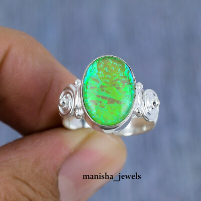 Australian Triplet Opal 925 Sterling Silver Mother's Day Ring Jewelry ME-143