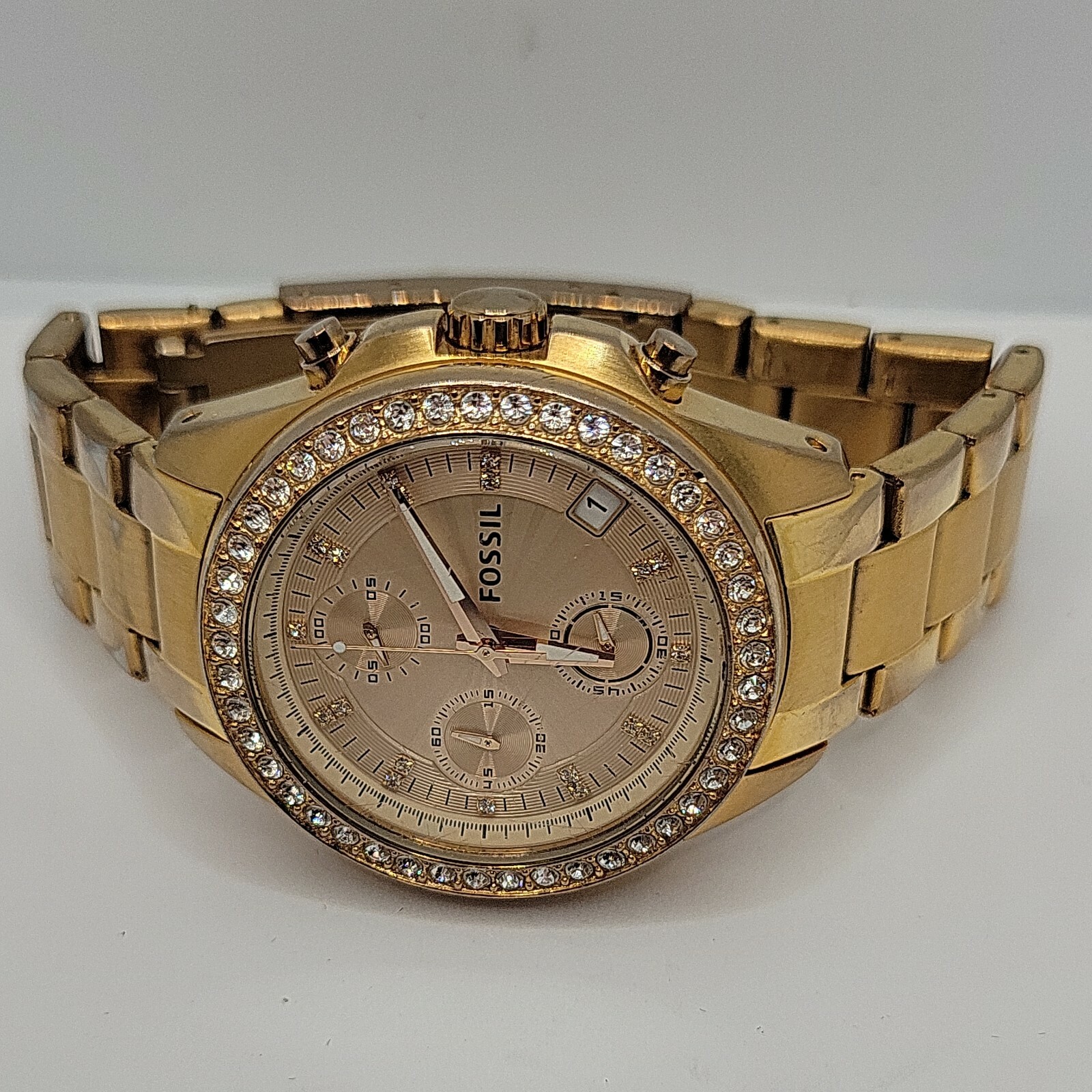 Fossil - Decker ES3352 Women\'s SS Gold Tone Analog Dial Quartz Wrist Watch Fossil Decker ES3352 Women main image 4