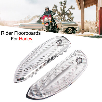 Chrome Rider Floorboards For Harley FLT Touring FLST Softail Dyna Switchback FLD