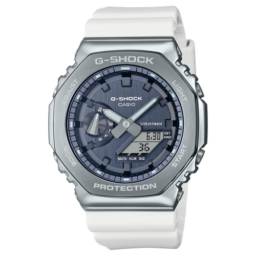 Pre-owned Casio Orologio  G-shock Gm-2100ws-7aer Precious Heart White Grey