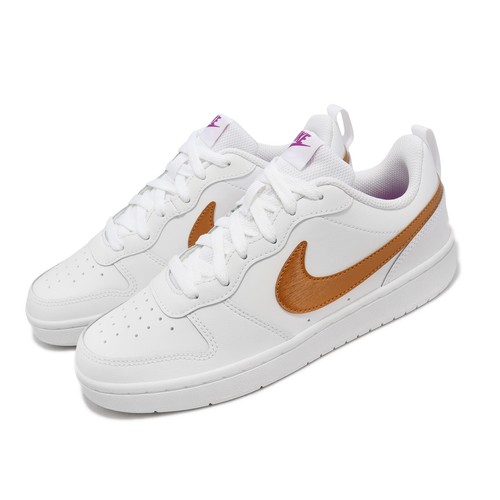 Детские женские туфли Nike Court Borough Low 2 SE GS белые металлик медные DQ5979-100