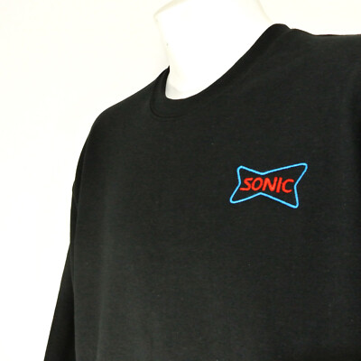 SONIC Drive In Fast Food Employee Uniform Sweatshirt Black Size M Medium NEW