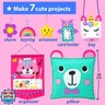 KRAFUN My First Sewing Kit for Beginner Kids Arts and Crafts, 7 Easy DIY Projects of Stuffed Animal Dolls and Plush Pillow Craft, Instructions and Felt, Gift for Girls, Boys, Learn to Sew, Embroidery