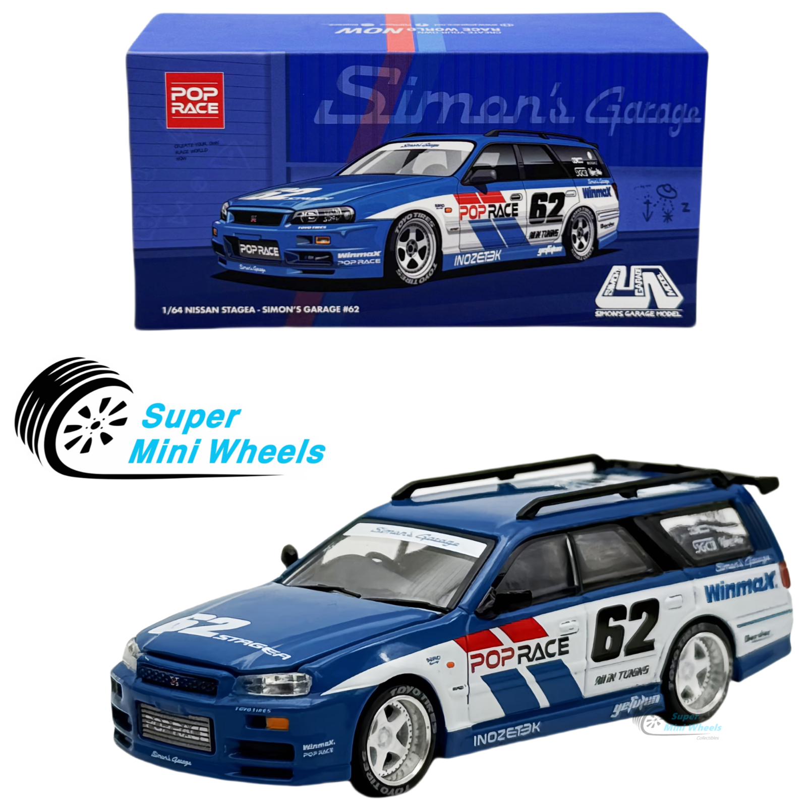 Pop Race 1:64 Nissan Stagea - Simon's Garage #62 | eBay