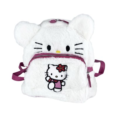 Hello Kitty Plush Backpack, Purse, Book Bag, School Bag, Carry On Bag, Brand New