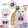 2PCS Cat Beret Hat with Camellia, Adjustable Bow Bandana Scarf Set Pet Princess Costume for Halloween Christmas, Cat Dog Birthday Party Apparel (Camellia)