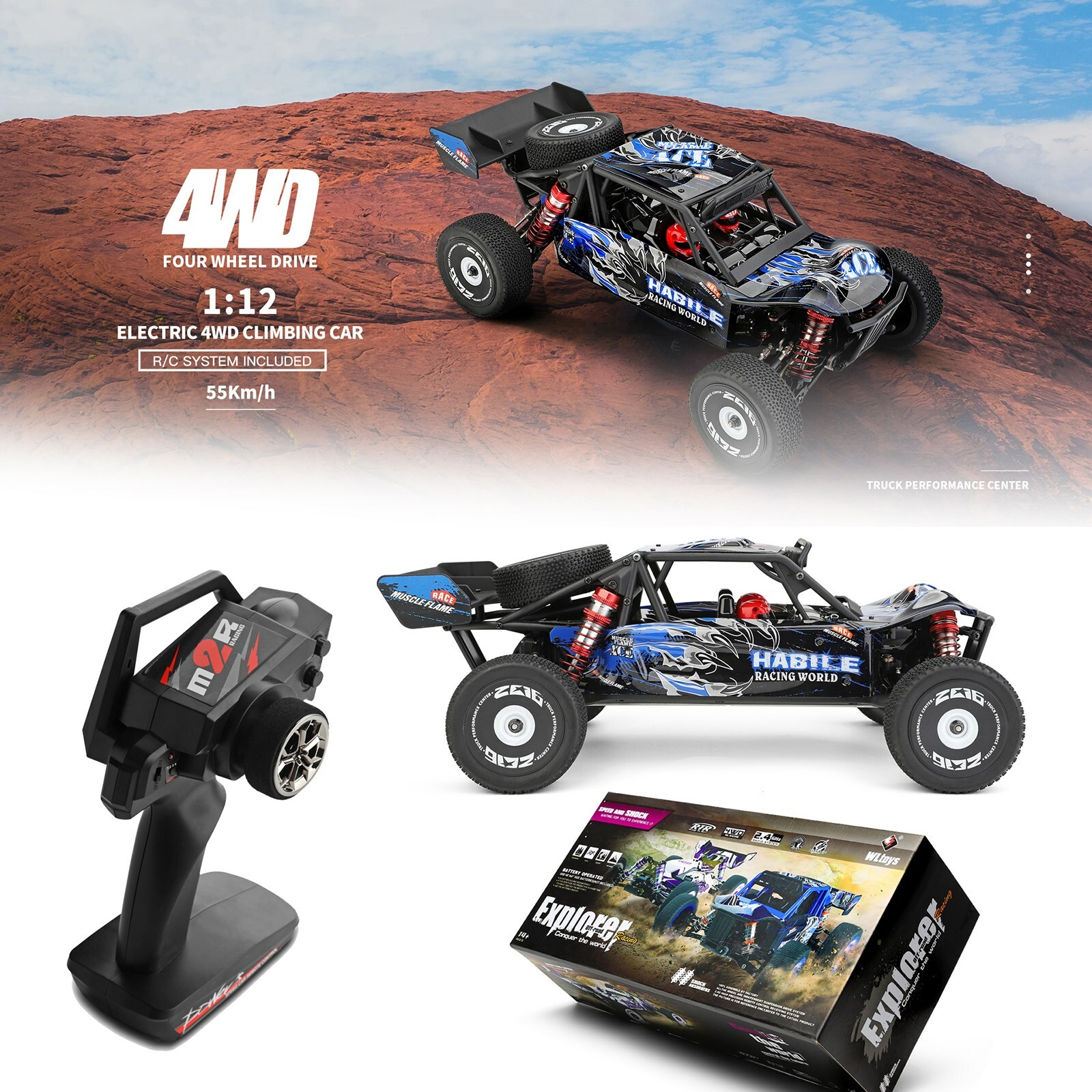 60km/h 1/12 2.4ghz Off-road Rtr Toy Ep