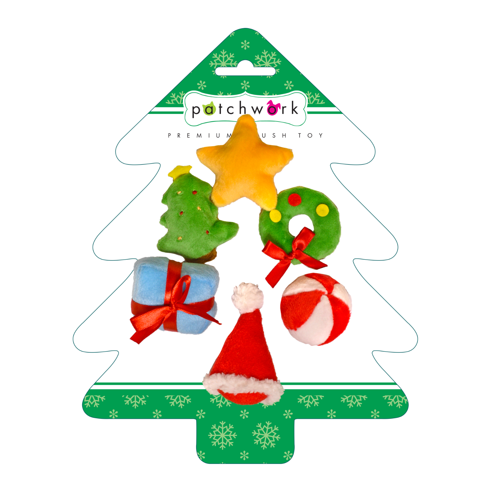NEW! HOLIDAY TREE CAT TOY 6pc CHRISTMAS PLUSH SET PREMIUM CATNIP