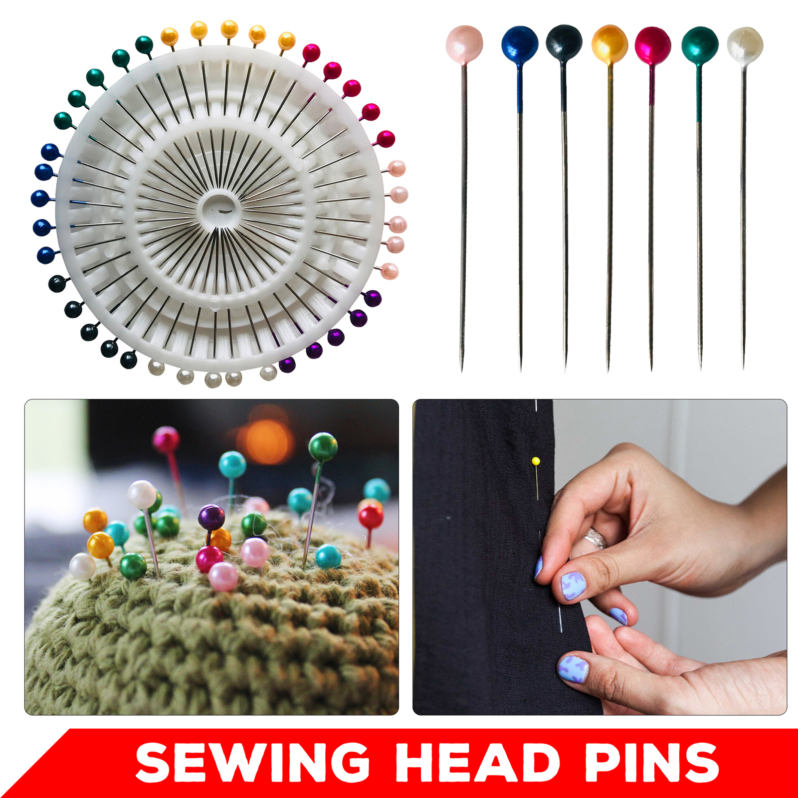 Hijab Pins with Pearl Heads – Perfect for Crafts, Dressmaking & Upholstery