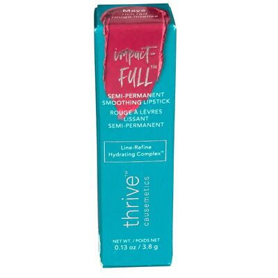 THRIVE CAUSEMETICS Impact-FULL Smoothing Lipstick Rich Red Moisturizing MSRP $26