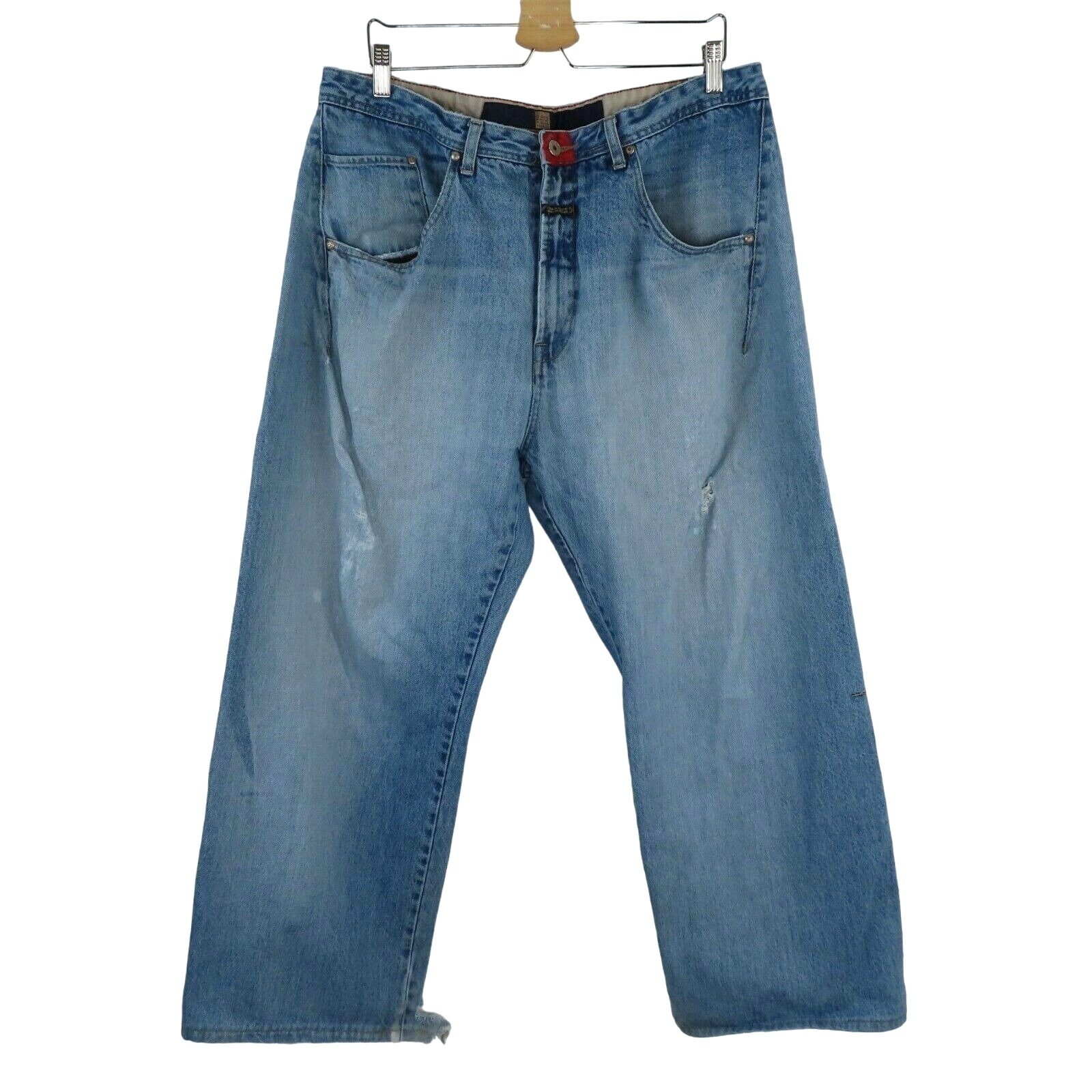 Marithe Francois Girbaud 38 x 32 Mens Blue Wash Distressed